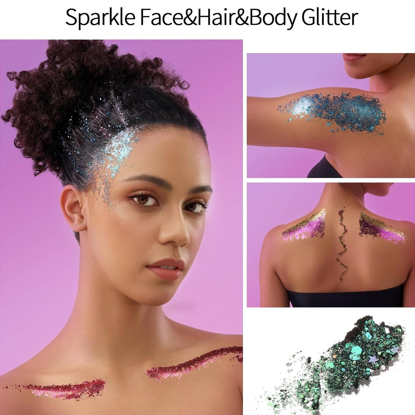 FANDAMEI 40 Colors Face Glitter, Face Paint Glitter Gel - Face Glitter for Women Girls Kids, No Glue Needed, Multi-Purpose Glitter Makeup for Hair Face Body Halloween Rave Carnival