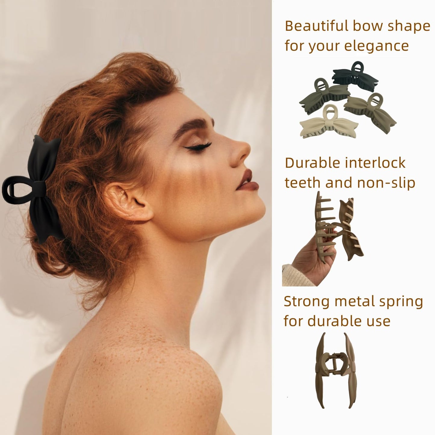 Hair Clip Big Hair Claw Clips for Women and Girls, Non-Slip Strong Hold Tortoise Banana Hair Jaw Clips for Thick Hair 4 pcs