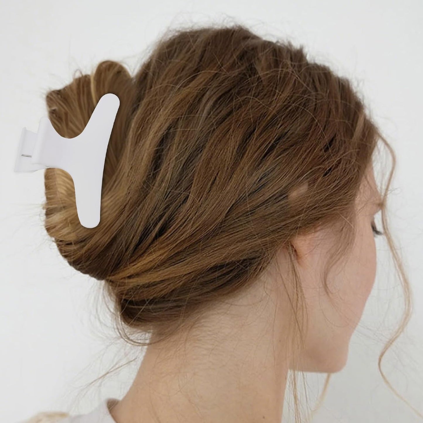 Ondder 24 Pcs White Butterfly Hair Clips for Styling and Sectioning - Pro Claws Clamps for Cutting, Coloring - Hair Accessories for Women Girls