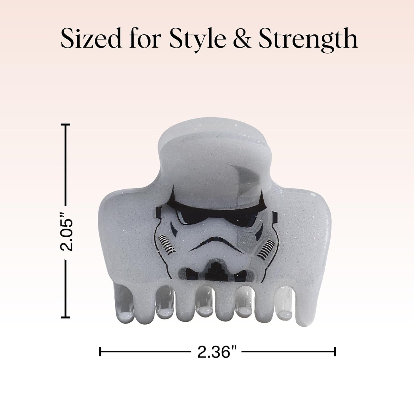 Kitsch x Star Wars Stormtrooper Glitter Hair Clip for Women – Iconic Galaxy-Inspired Claw Clip | Eco-Friendly Recycled Plastic, Strong Secure Grip | Ideal Gifts for Women, Hair Accessories for Girls