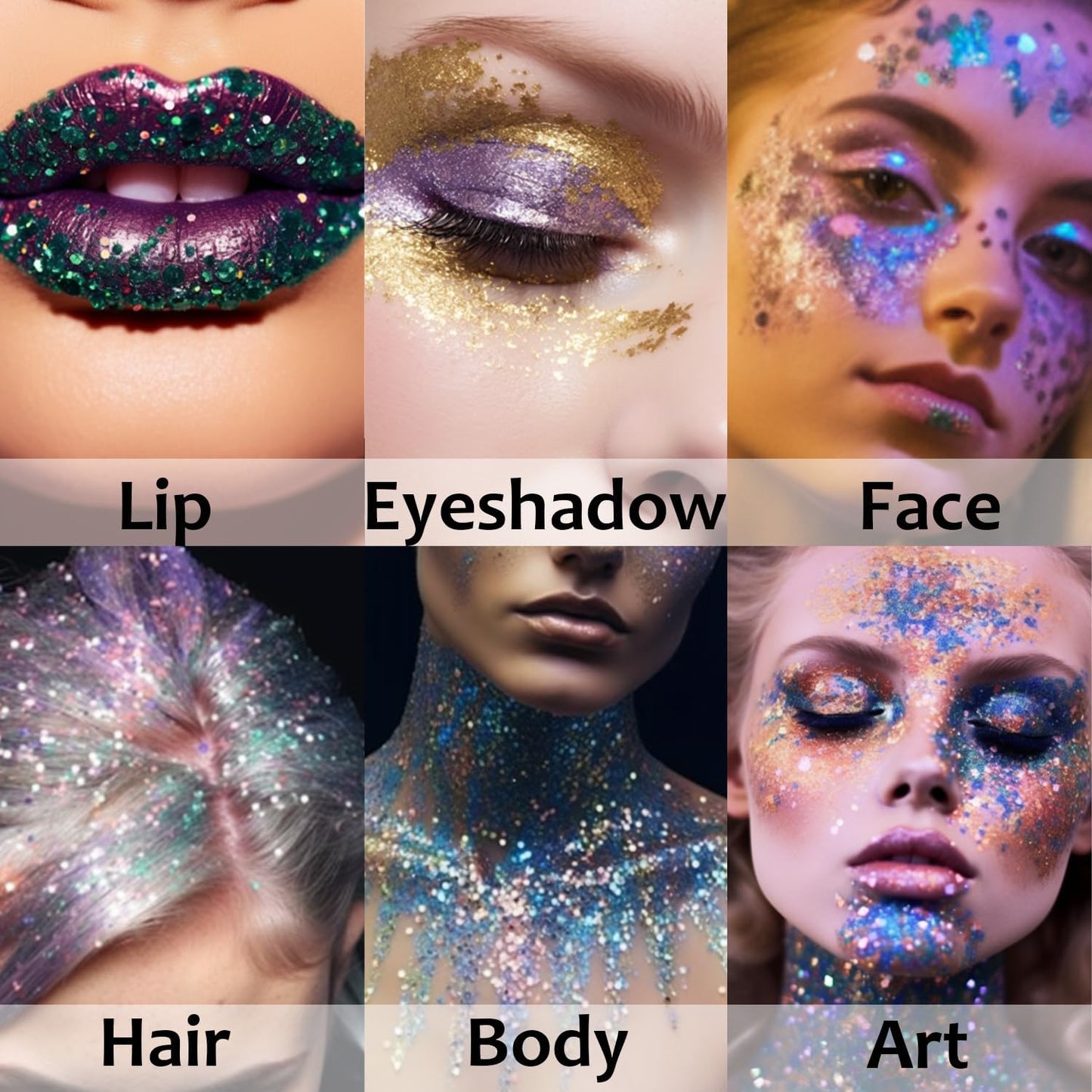 UCANBE Red Body Glitter Stick for Singer Concerts Music Festivals, Face Glitter Makeup for Face Body Hair Eyes & Lips, Chunky Glitter Sparkling Mermaid Sequins for Women 1.2OZ