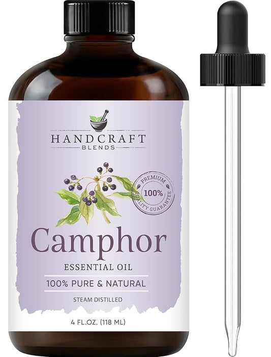 Handcraft Blends Camphor Essential Oil - Huge 4 Fl Oz - 100% Pure and Natural - Premium Grade Essential Oil for Diffuser and Aromatherapy