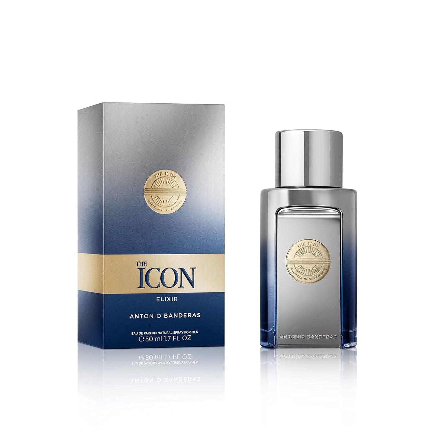 Banderas Antonio The Icon Elixir Eau De Perfume For Men - Long Lasting - Fresh, Elegant, And Sexy Scent - Spicy, Marine, And Woody Notes - Ideal For Special Events - 1.7 Fl Oz