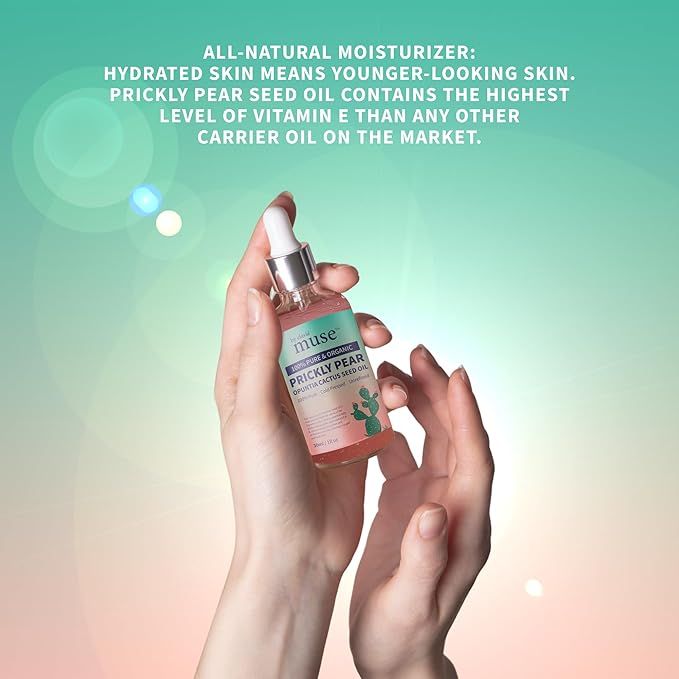 Prickly Pear Seed Oil - 100% Pure Organic Extra Virgin Oil, Cold Pressed Moisturizer for Face, Body & Hair Treatment - 1 oz - Hydrating & Nourishing