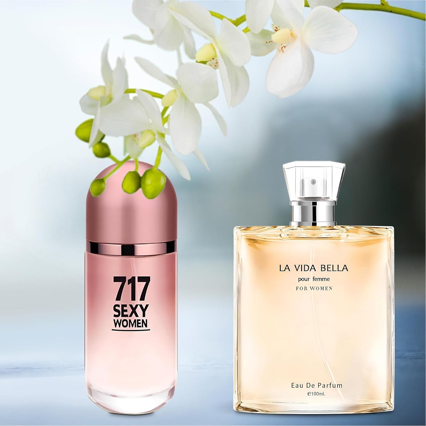 Women Perfume 2PCS Combo La Vida Bella/717 Sexy Eau De Parfum Long Lasting Fragrance 3.4 Fl Oz Spray Each for Daily Used
