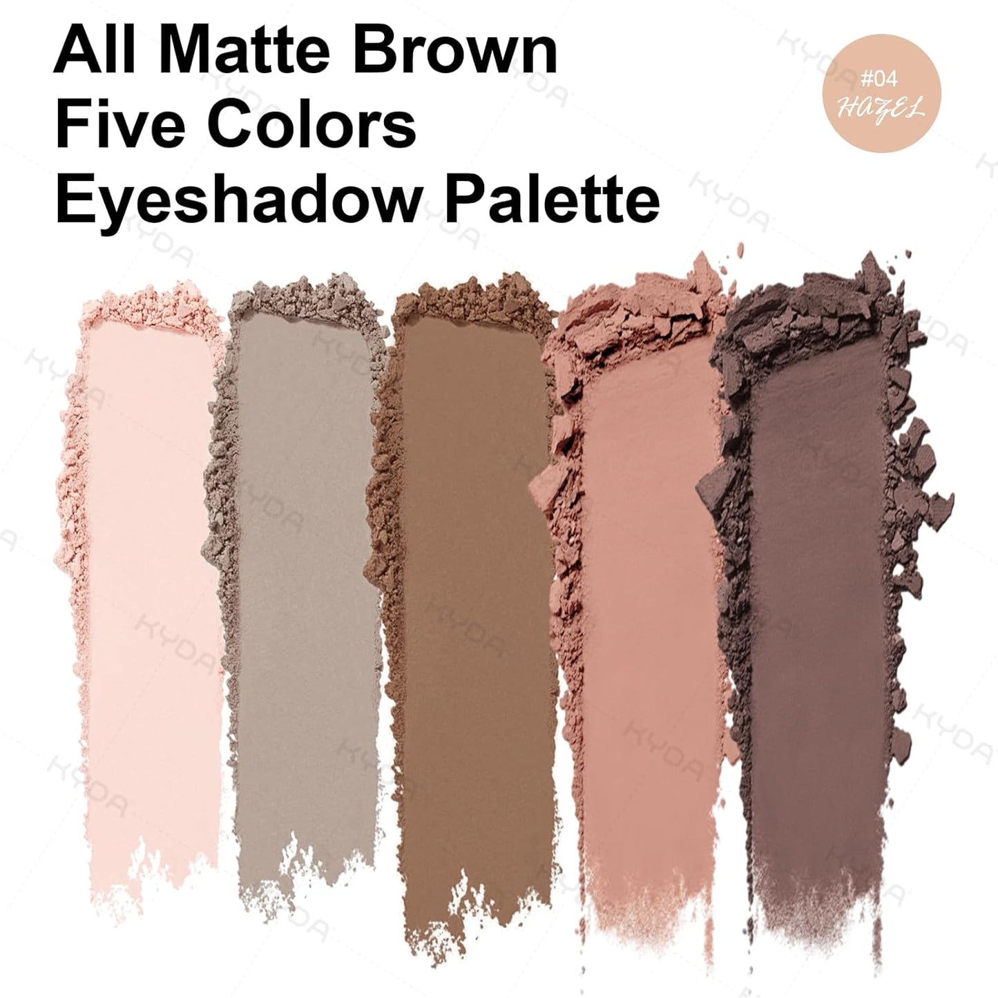 KYDA 5 Colors Matte Brown Eyeshadow Palette, Neutral Nude Eyeshadow, All Matte Eyes Makeup Palette, High Pigment Pressed Powder Eye Makeup Gift for Women, Lasting Blendable Daily Eyes Shadow, HAZEL