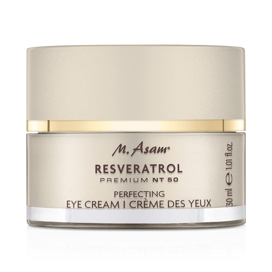 M. Asam Resveratrol Premium NT50 Perfecting Eye Cream – Anti-aging under eye cream with resveratrol & hyaluronic acid to smooth wrinkles & fine lines, vegan formula, 1.01 Fl Oz