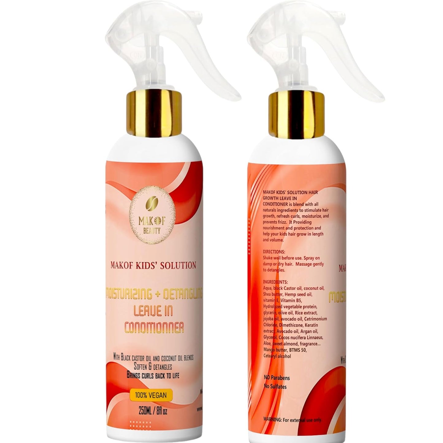 Kids Leave in Conditioner, Softens, Detangles Tough and Tangles Knots. Nourishing and Natural Formula with Mango butter, Keratin, Jojoba oil, Hemp seed oil, Vitamin B5. Paraben-Free, (8 Fl Oz).