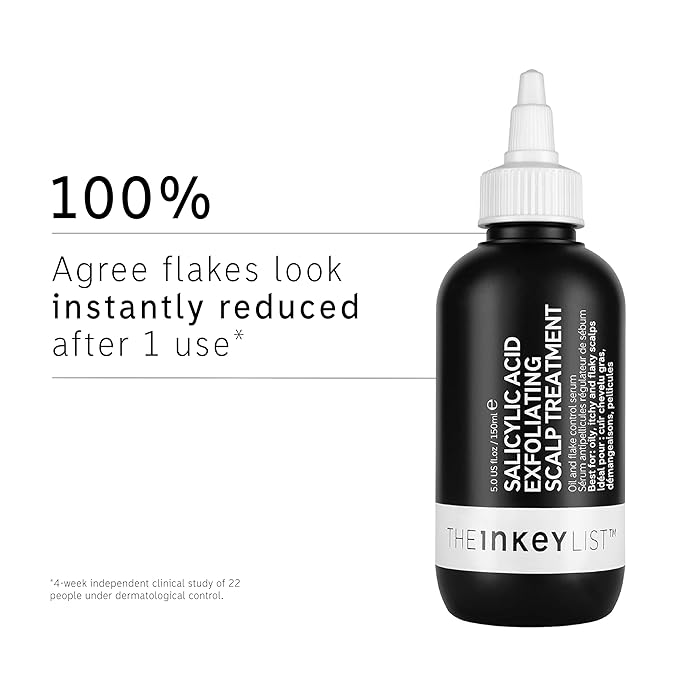 The INKEY List Salicylic Acid Exfoliating Scalp Treatment, Pre-Wash Salicylic Acid for Scalp, Helps Flaky, Itchy-Feeling Scalps and Hair Product Buildup, 5.07 fl oz