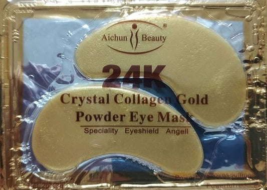 50 Pairs 24K Gold Eye Mask Powder Crystal Gel Collagen Natural Eye Pads For Anti-Aging & Moisturizing Reducing Dark Circles, Puffiness, Wrinkles