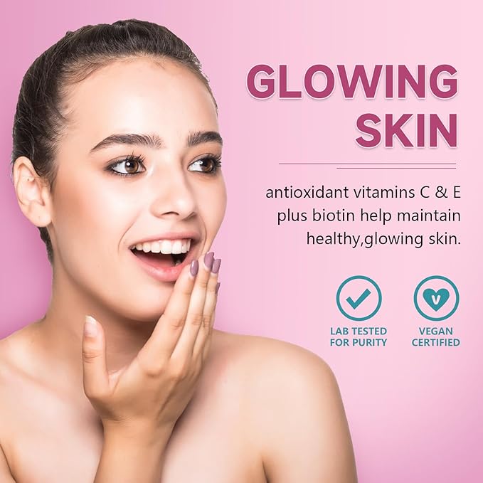 Biotin Gummies for Women– Orange Flavor, 60 Gummies for Hair Growth, Strong Nails & Bright Skin, 2 Gummies per Serving