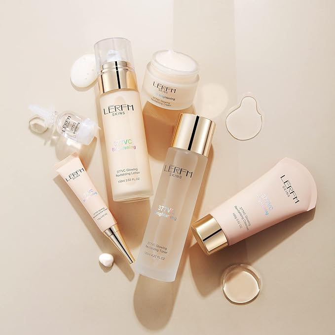 Skin Care Set 9 in 1 Facial Cleanser, Toner, Serum, Face Lotion, Cream & Eye Cream – Hydrating, Anti-Aging &Brightening Daily Routine for Glowing Skin