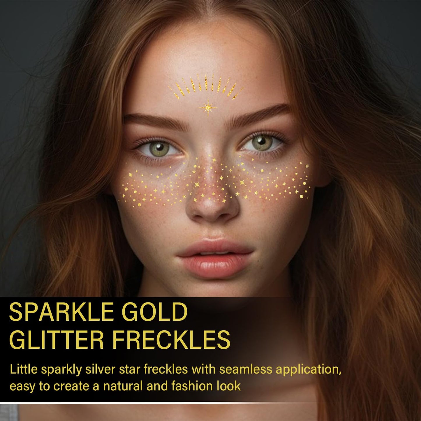 20 Pcs Makeup Patches,Glitter Freckles Patches with 5 Shapes - Sparkling Self-Adhesive Face Jewels for Festival, Rave & Party Makeup - Waterproof Face Glitter Stickers for Women & Teens