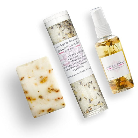 Natural Skin Care Gift Sets (Jasmine & Lavender w/Oil)