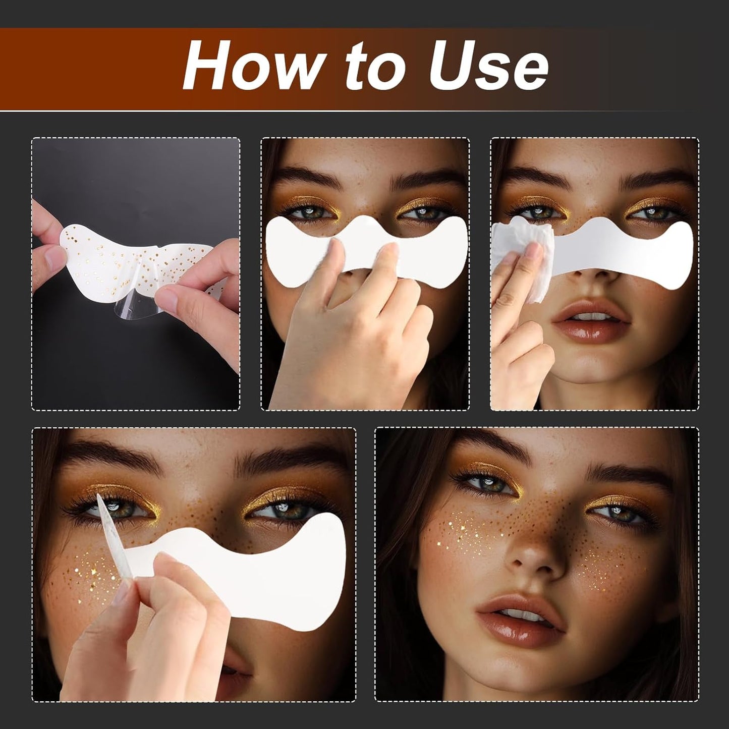 XANGNIER Glitter Freckles Face Tattoo,9 Sheets Face Glitter Makeup Sparkles Stickers for Women,Gold Silver Jewels Gems Half Magic Stickers for Fairy Accessories,Rave Festival Trinkets Accessories