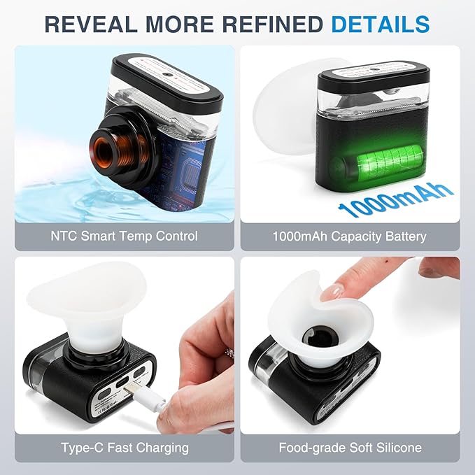 Eye Steamer for Dry Eyes Relief,Portable Electric Heated Steam Therapy Wand Machine with Moist Heat for Natural Tears Restore,Dry Eye Mist Sprayer with Warm Compress and 3 Level-Heat (Black)