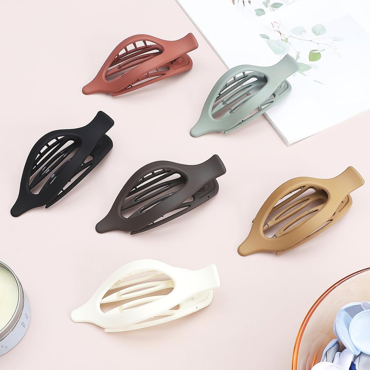 Flat Hair Clip 6 pcs Lay Down Claw Clips Hair Accessories for Women -Basic