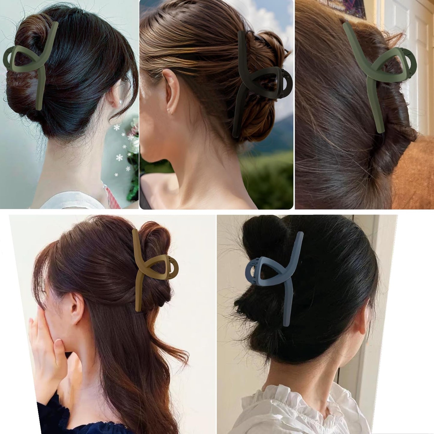 Large Hair Claw Clips Non-Slip Large Claw Hair for Women and Girls, Strong Hold Banana Jaw Clips for women 6 pcs