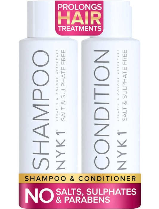 SALT NYK1 Sulfate-Free Shampoo and Conditioner Set for Color-Treated Hair, Extensions and Keratin Treatments (2 x 16.9 Fl Oz)