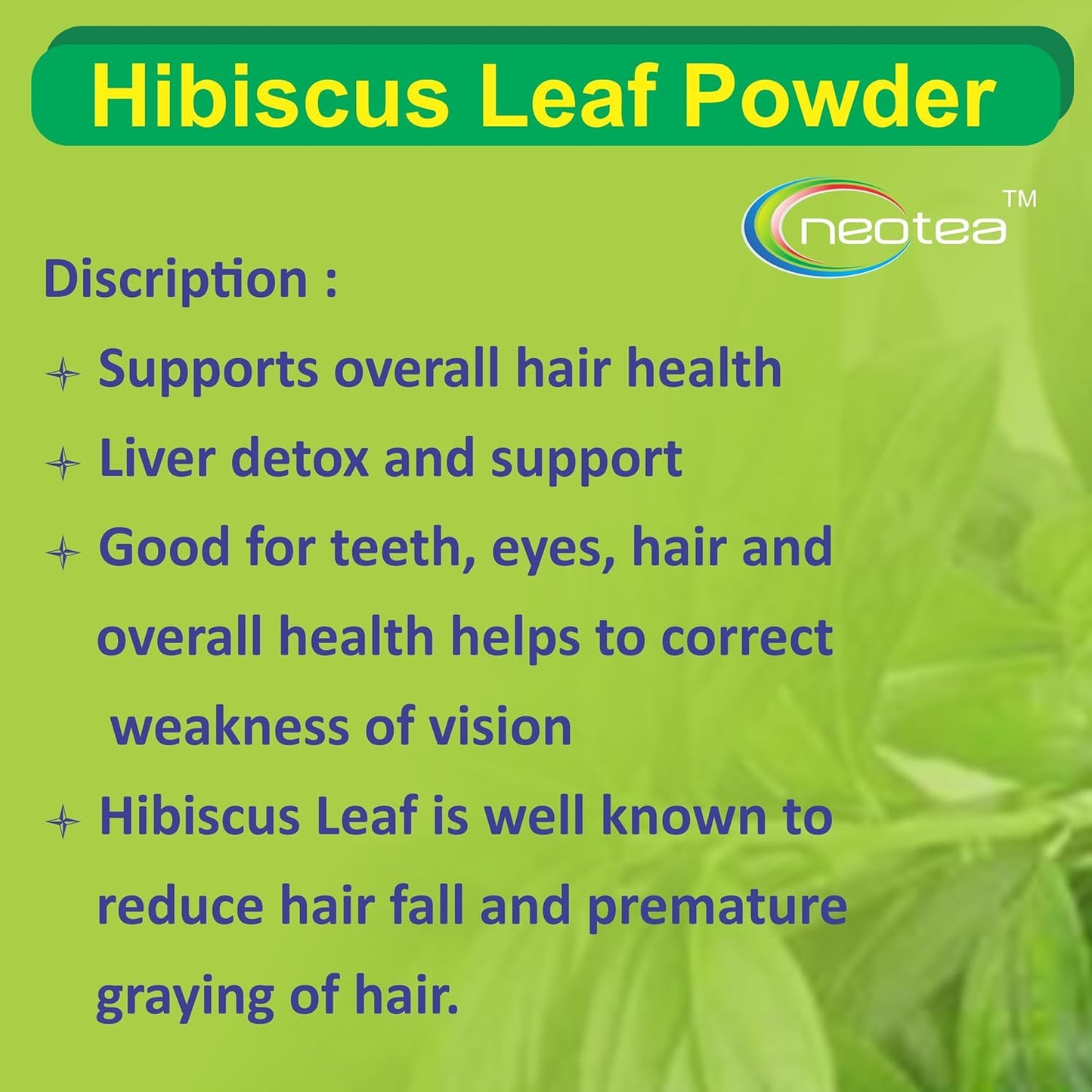 neotea Hibiscus Leaf Powder | Sembaruthi Ilai (500gm)