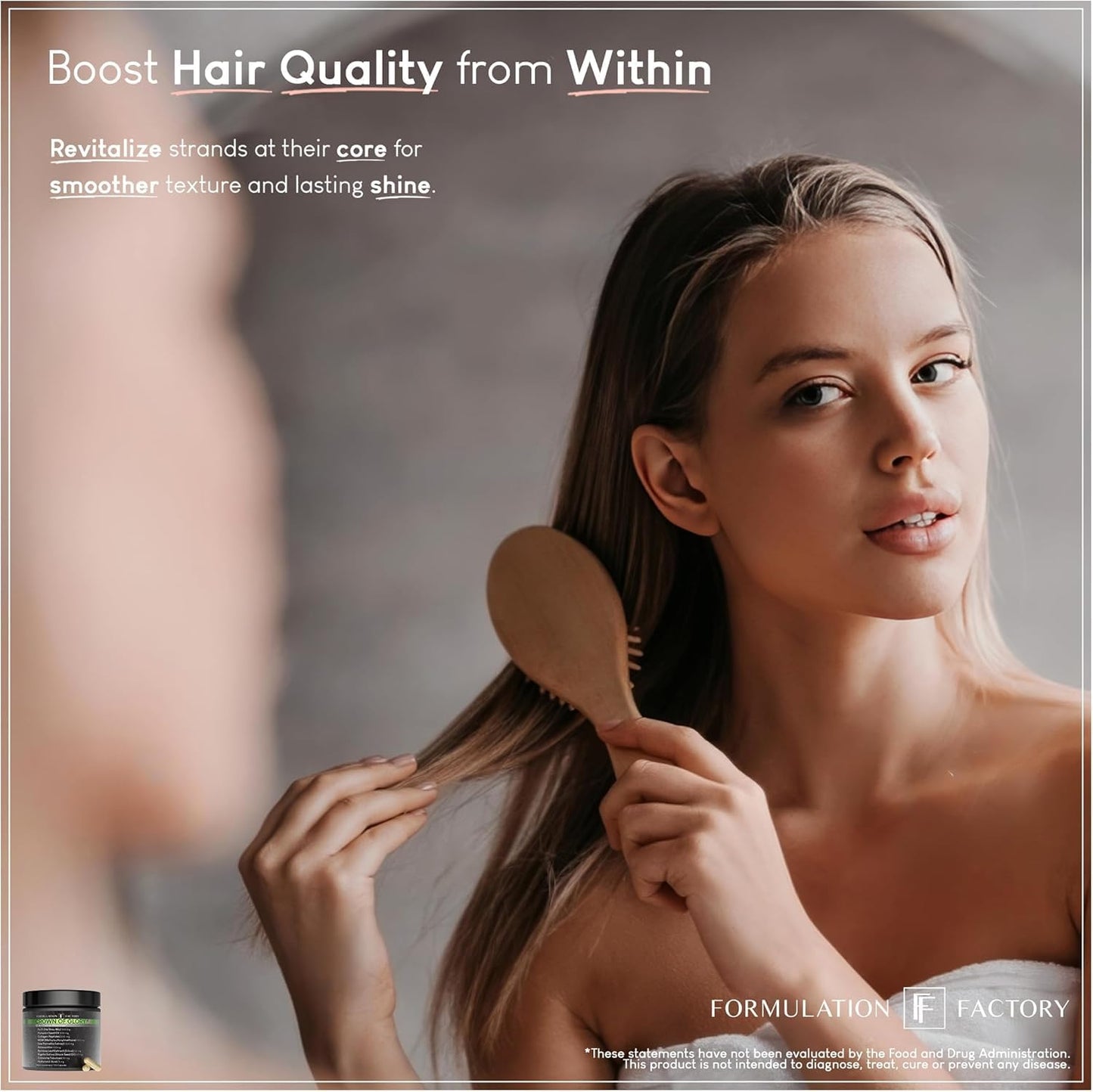 Formulation Factory Crown of Glory 10-in-1 Hair Growth Supplement with Fo-Ti, Saw Palmetto, Pumpkin Seed Oil, Collagen & More, Supports Hair, Nails & Skin (6 Month Supply, 360 Capsules)