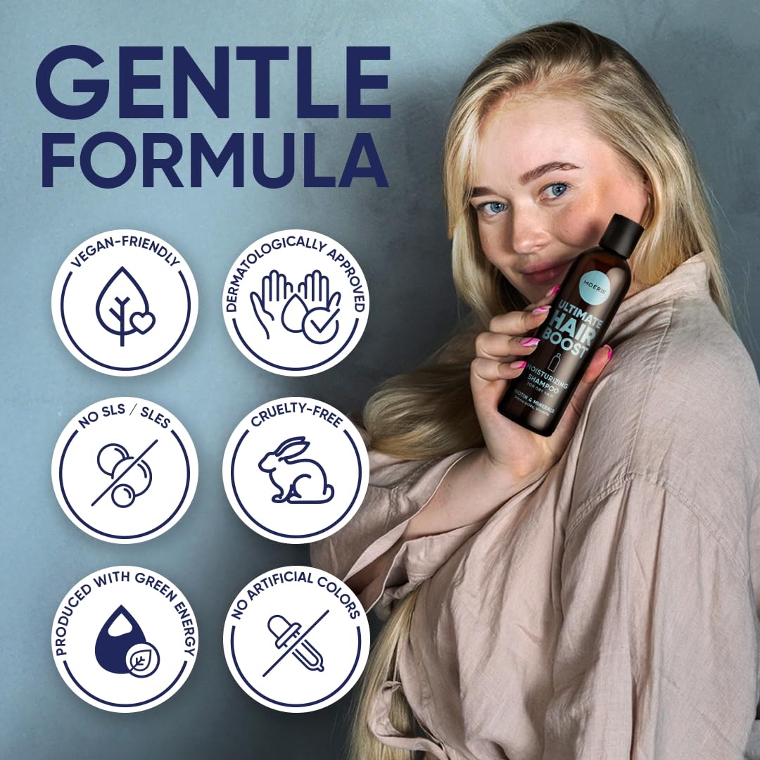 Moerie Ultimate Hair Growth Shampoo – For Longer, Thicker, Fuller Hair - Vegan Friendly Volumizing Hair Products – Paraben & Silicone Free – All Hair Types – Reverse Hair Loss – Moisturizing, 2 pack