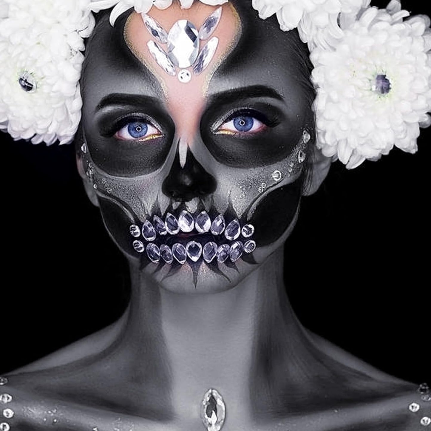 MEICOLY Light Grey Face Body Paint Stick for Halloween SFX Zombie Grayscale Homestuck Cosplay Makeup,Gray Face Paint for Adults and Kids,Waterproof Eye Black Stick for Baseball Softball Football