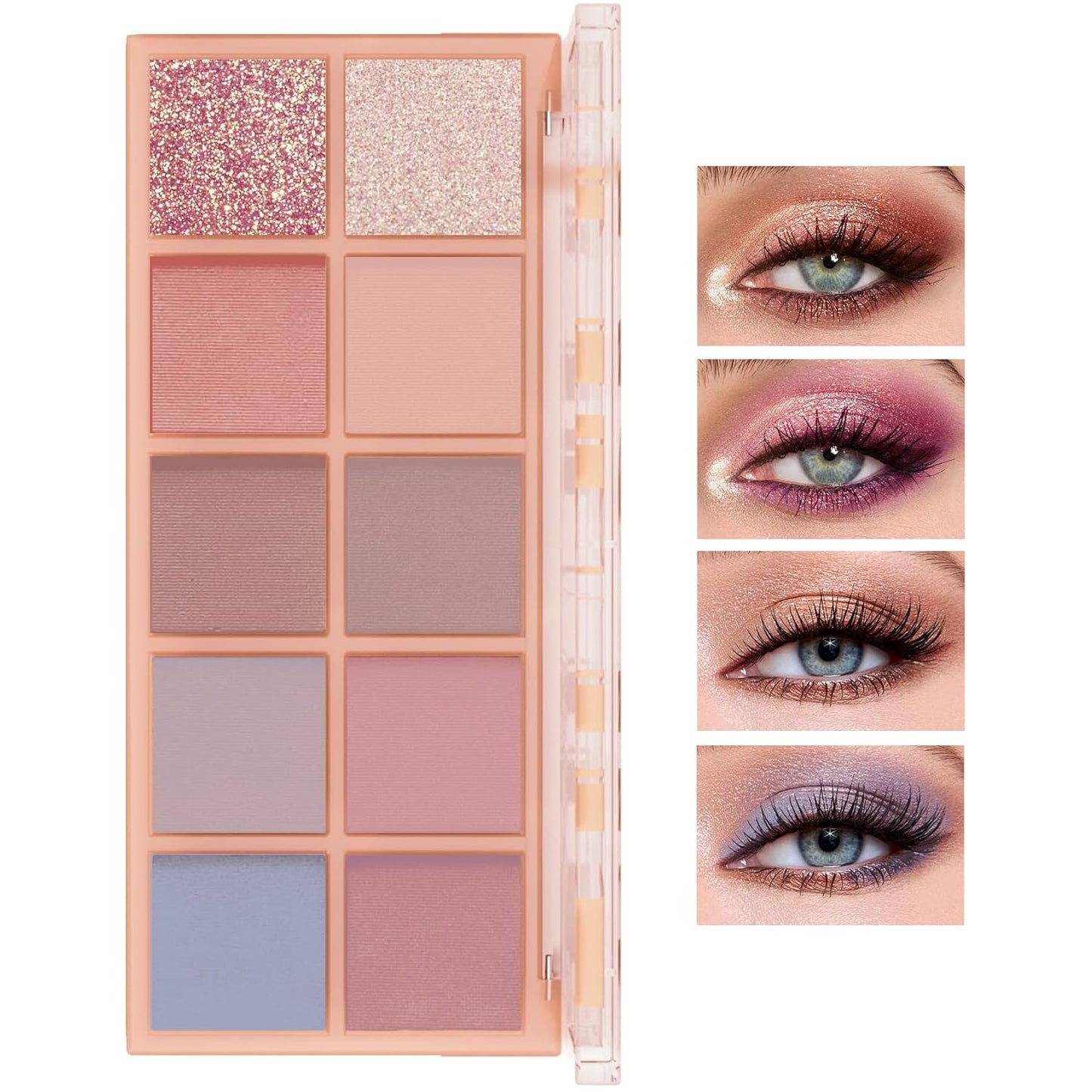 10 Colors Makeup Naked Eyeshadow Palette,Nude Matte Shimmer Eyeshadow Palette,Natural Glitter Pigment Eye Shadow Pallete Set Long Lasting & Waterproof Smokey Eye Professional Beauty Makeup Kit #8