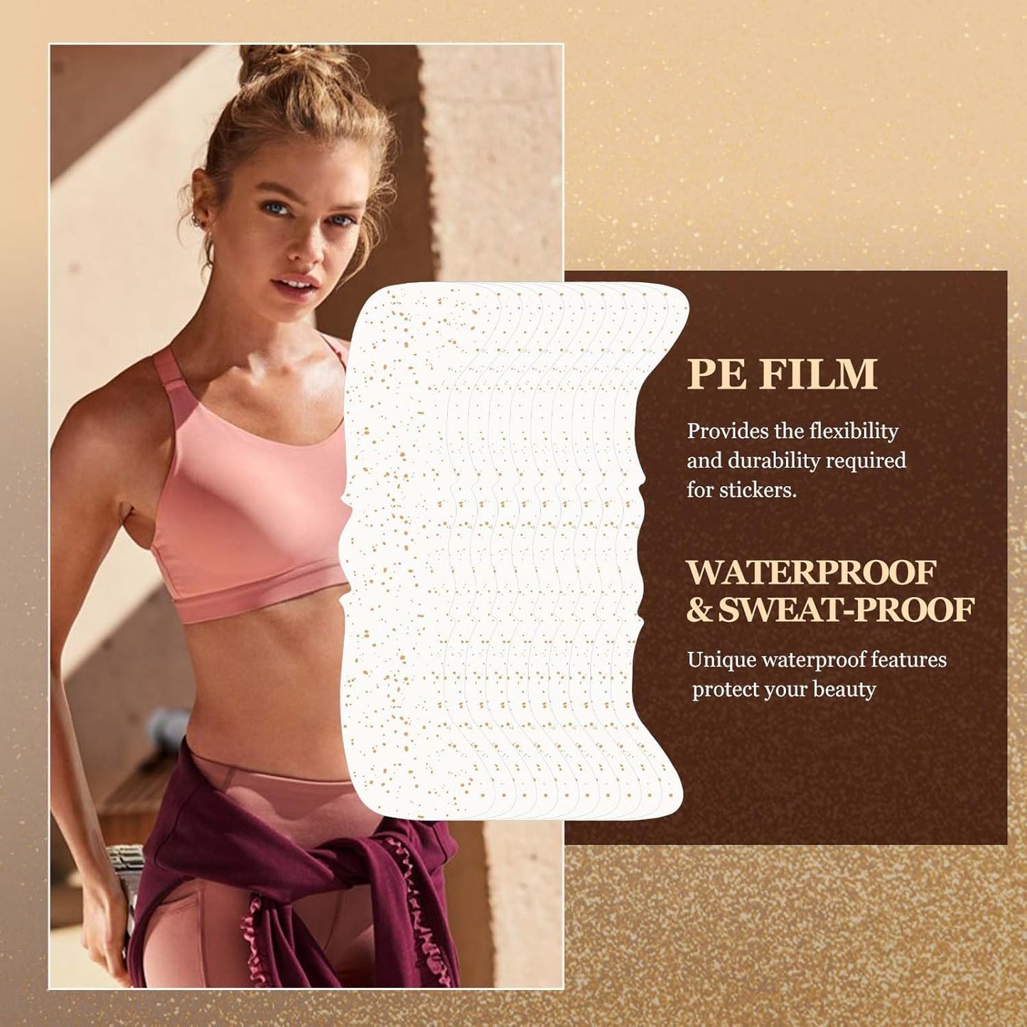 10 Pcs Glitter Freckles Face Tattoo, Face Glitter Makeup Patches, Waterproof Sparkle Freckles Tattoo Fairy Makeup Accessories For Women (Brown)