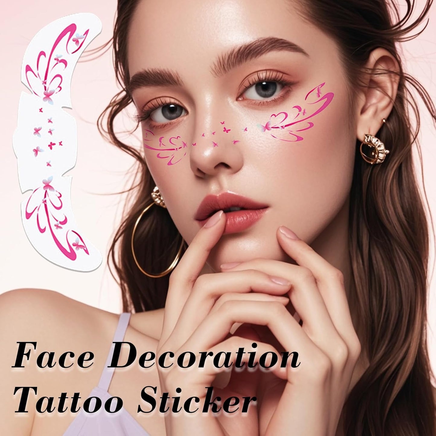 Temporary Tattoos Adult: Glitter Freckles & Star Face | Body Glitters with Face Glitter for Women Girls - Country Concerts Festival Rave Accessories (Pretty butterfly)