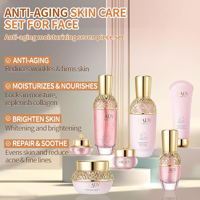 Anti-Aging Skin Care Set & Kit For Women Facial Skin Care Routine Set Kit 7-In-1 Set Gift Set