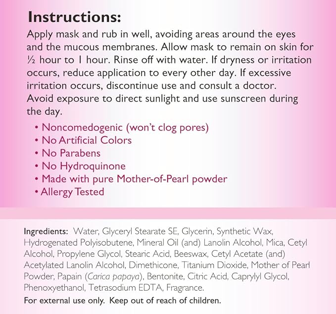 Skin Brightening Mask - Allergy Tested - 4 OZ (2 Jar)