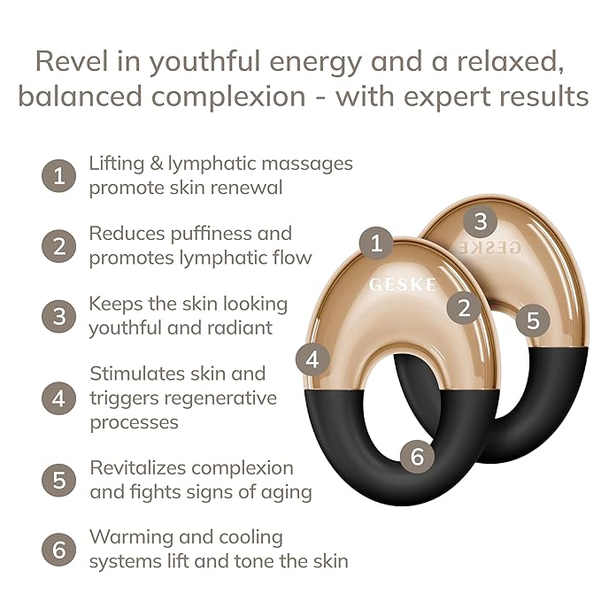 SmartAppGuided™ Cool & Warm Eye Massager | 7 in 1 | Multifunctional Massager | Eyes & Face | Battery-free Cooling & Warming | Firms, Relaxes & De-Puffs Skin | Ring-shaped Design for Easy Grip