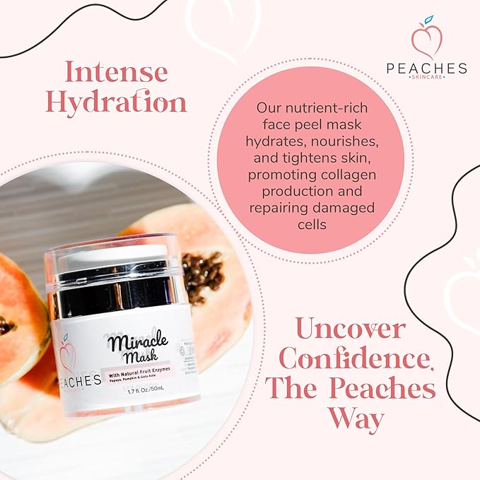 Hydrating Face Mask with Beeswax, Avocado Oil, Pumpkin, and More – Gently Removes Dead Skin Cells – Miracle Mask (1.7 oz)