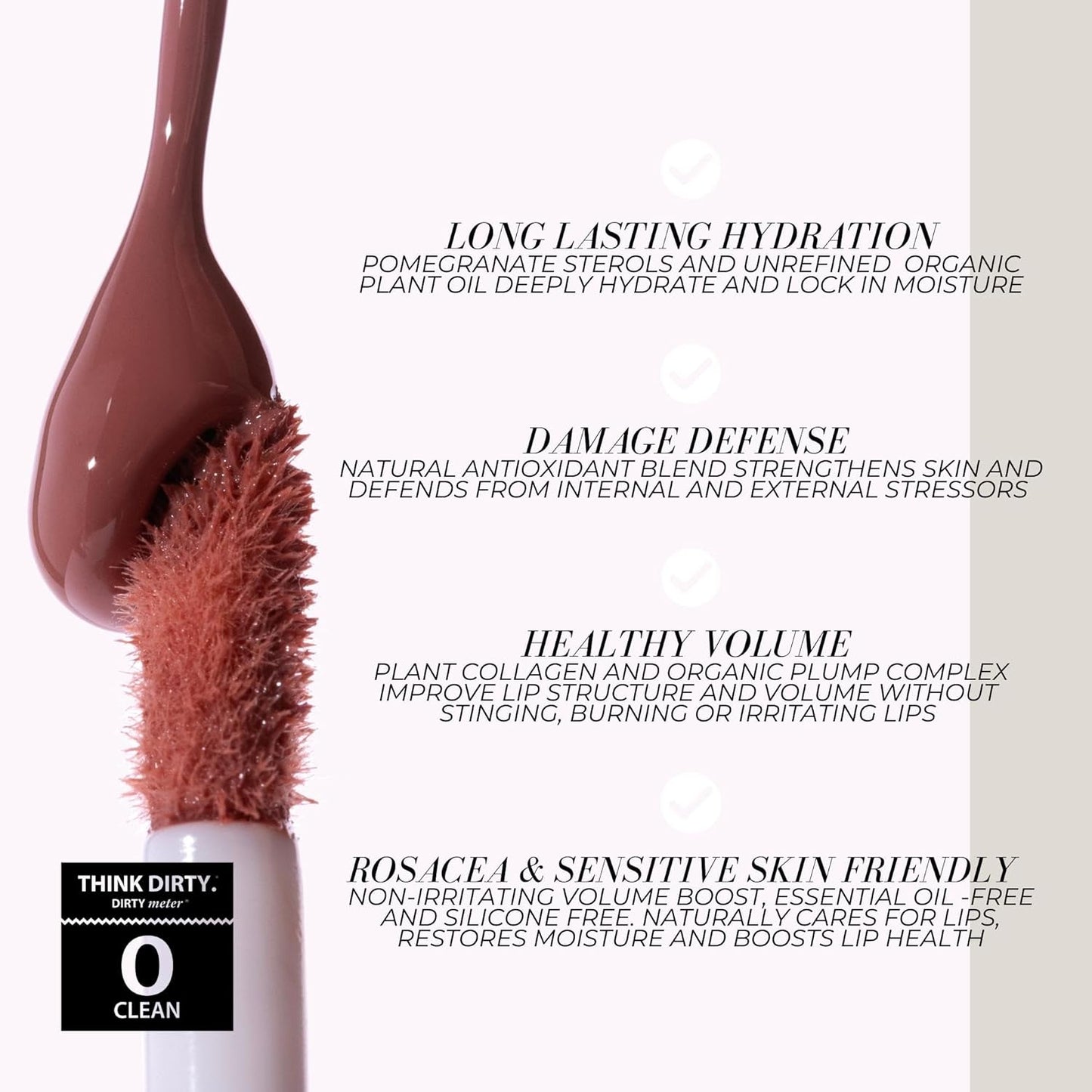 FITGLOW Beauty Lip Colour Serum | Hydrating Lip Gloss | Plumping Anti-Aging Lip Treatment | Natural Shine with Pomegranate Sterols & Collagen | Buildable Color for Dry Chapped Lips | Gospel - 10g