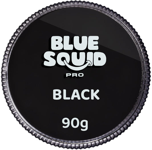 Blue Squid PRO Face Paint - Professional Water Based Single Cake Facepaint & Body Paints - SFX Makeup, Kids Adults Face Painting for Costume, Halloween, Cosplay - Classic Black 90g / 3oz