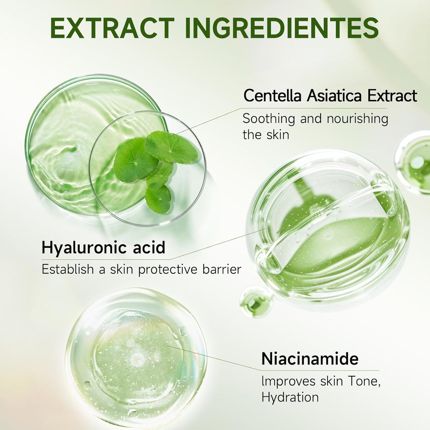 Centella Sunscreen SPF50 PA++++ Calming Moisture Facial Sunscreen Centella Asiatica Korean Sunscreen Matte No White Cast Face Sun Screen for Oily Sensitive Skin