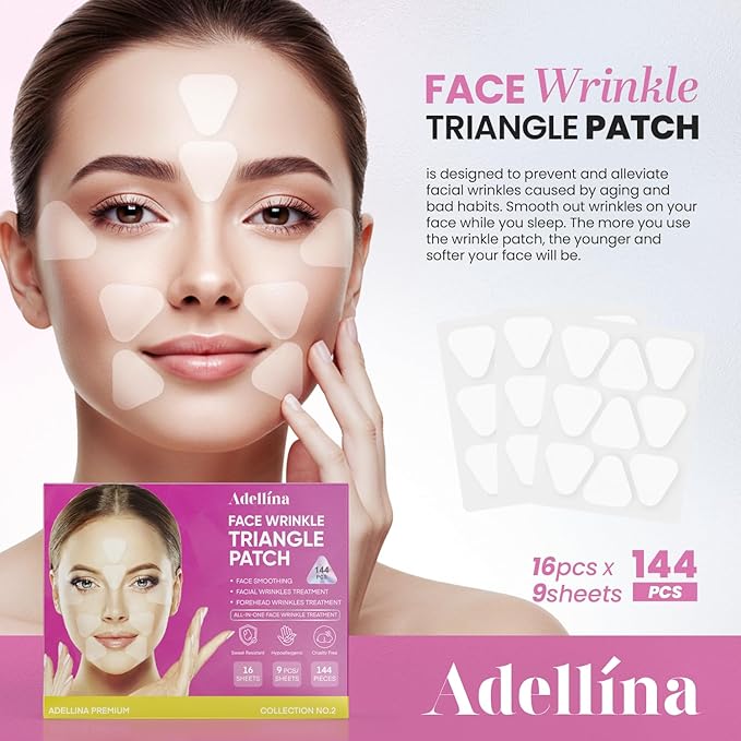 (BUNDLE) Facial and Forehead Wrinkle Patches: Face Wrinkle Treatment for Forehead, Smile Line, Under Eye- Anti Wrinkle Patches
