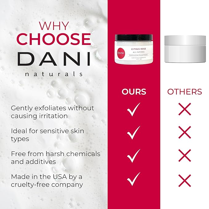 Naturals Exfoliating Sugar Scrub - Citrus Rose - Organic Cane Sugar & Shea Butter - Deep Hydration & Gentle Exfoliation for Smooth, Radiant Skin - 14 oz