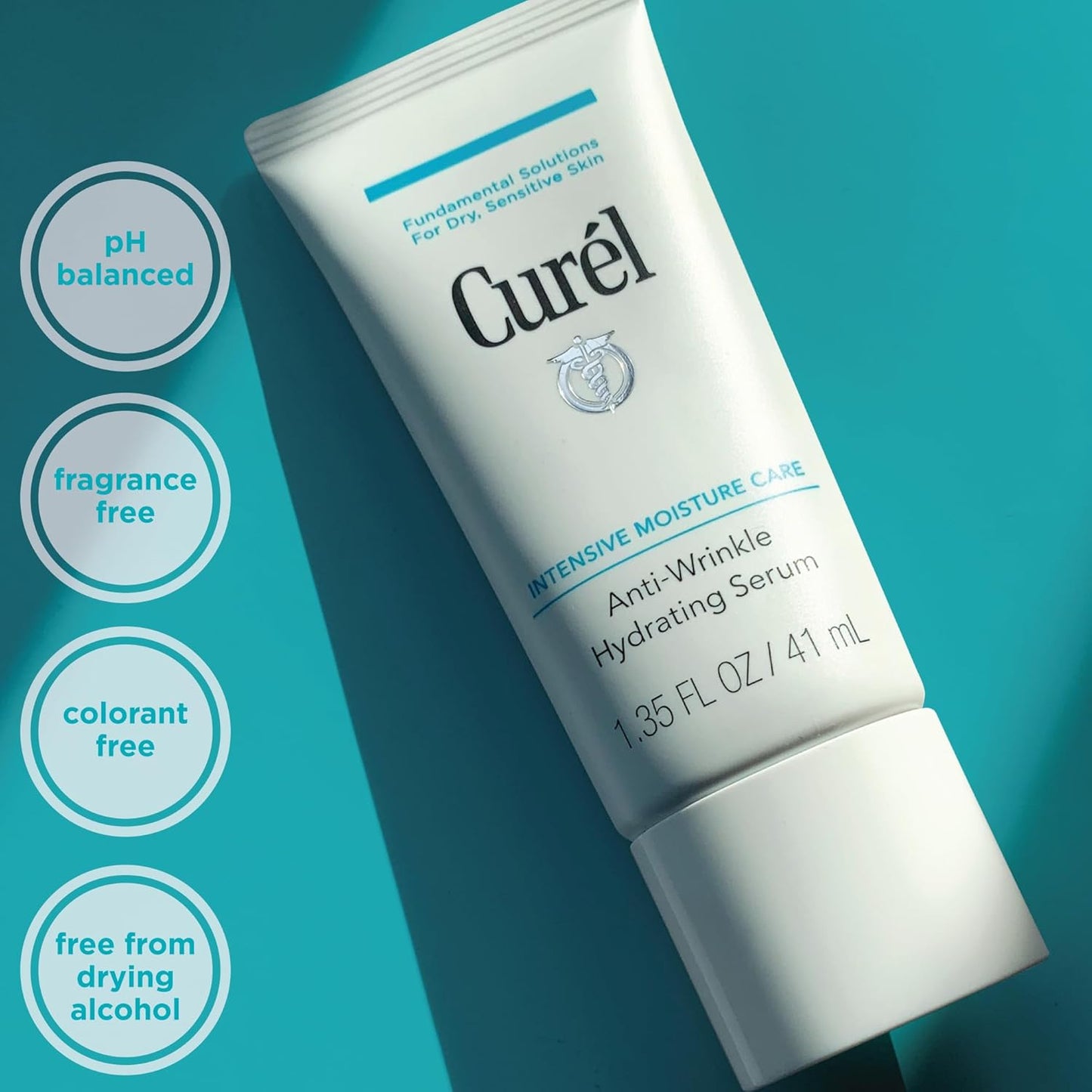 Curel Japanese Skin Care Anti-Wrinkle Hydrating Serum, Daily Serum for Fine Lines and Wrinkles from Dryness with Ceramides, Fragrance Free, pH Balanced, Intensive Moisture for Sensitive Skin, 1.3 Oz