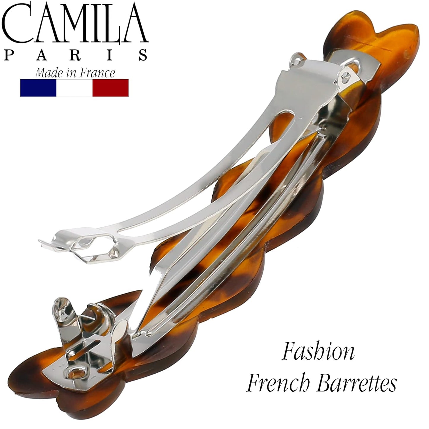 Camila Paris CP2881 French Hair Barrette Clip for Girls Braided, Tokyo Automatic Clasp, Strong Hold Grip Hair Clips for Women, No Slip and Durable Styling Girls Hair Accessories, Made in France