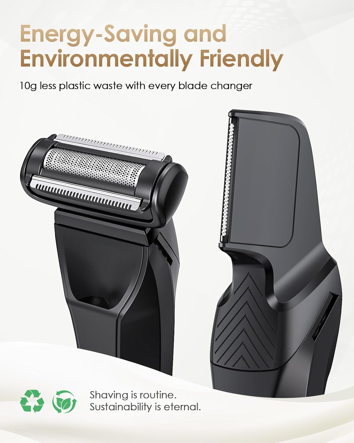 Trimmer Replacement Blade Head for Manscaped 2Pack Replacement Foil Blade & V-Shaped Blade Lawn Mower 4.0, 3.0, 3.0 Plus, 2.0 Ultra Hair Trimmer, Replacement Clipper Blade Head for Body Hair Grooming