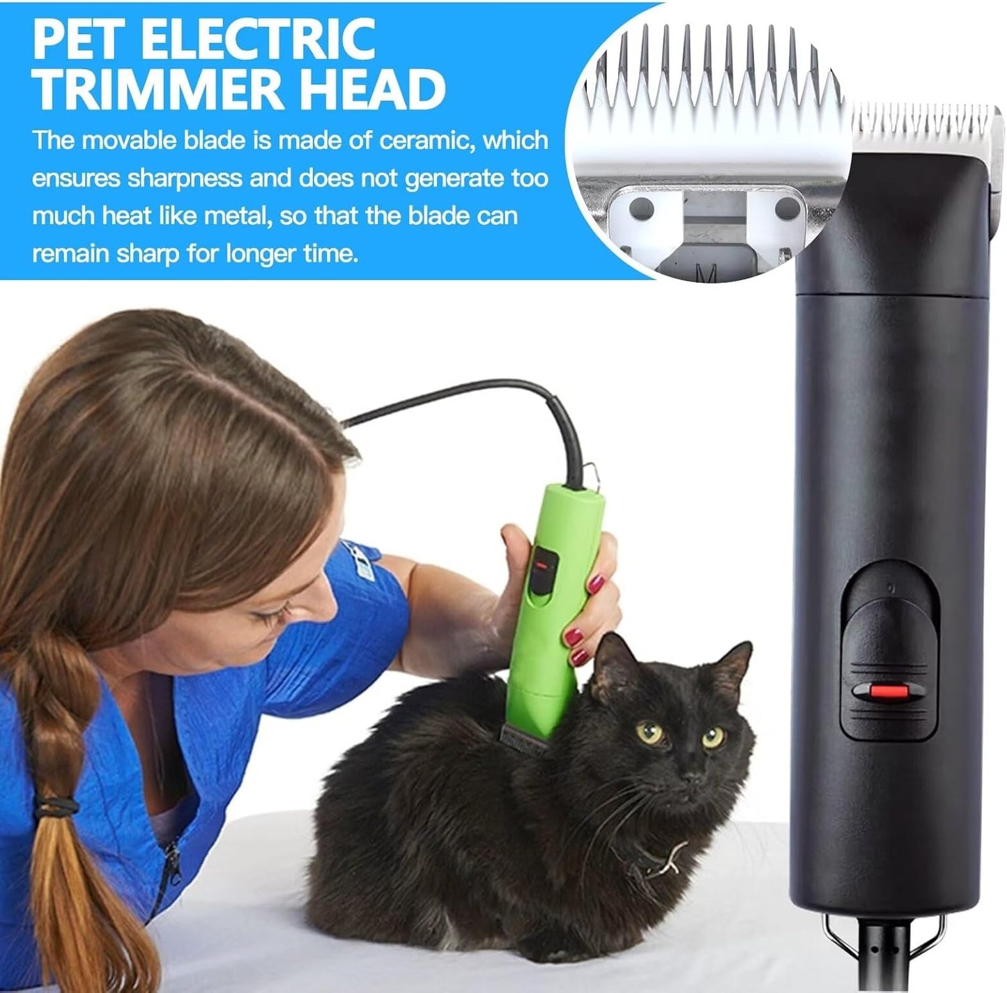 New Detachable Hair Clipper Blade Replacement,Ceramic Blade Compatible for Andis Detachable Blade Clippers AG, AGC, BDC, BG, DBLC, FHC, MBG, SMC Pet Hair Gromming,(1/4")(6.3mm) by INGQI