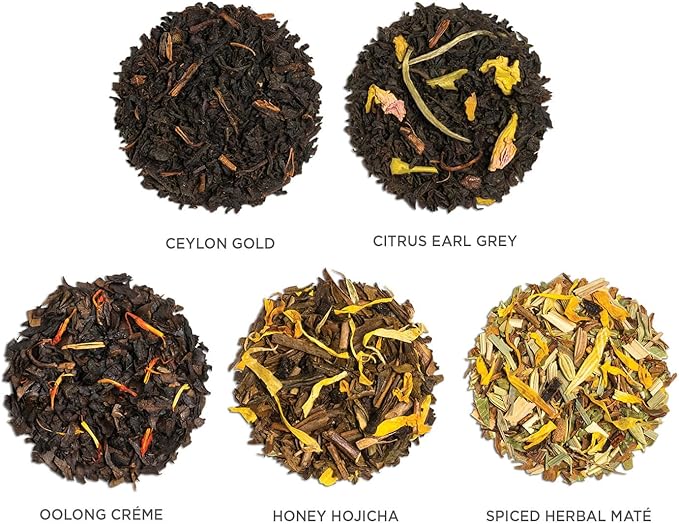 Tea Forte Frank Lloyd Wright Presentation Box Tea Gift Set Sampler, 20 Count 2 of Each Variety Individually Wrapped Handcrafted Pyramid Infuser Bags