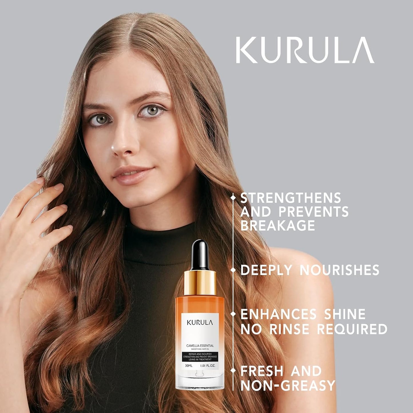 Hair Oil Camellia Hydrating Oil Serum to Adds Hair Shine and Smooths Split Ends Strengthens and Provides Heat Protection Frizz Control Hair Oil for Damaged Hair and Dry Hair