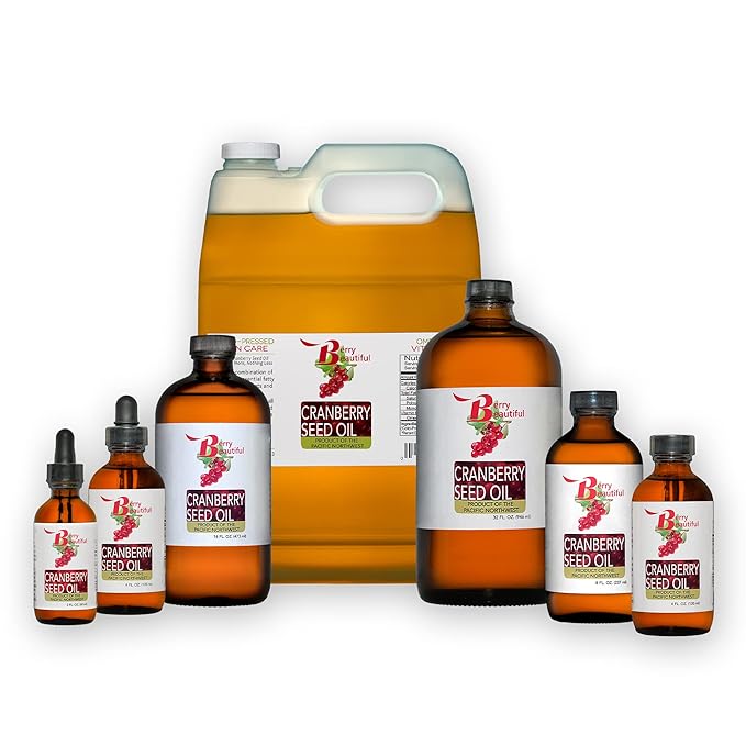 Cranberry Seed Oil - 8 fl oz - Cold-pressed from US grown Cranberries - Moisturizing for Face, Body & Hair