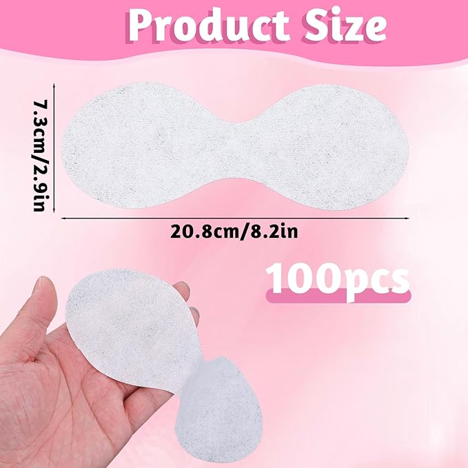100 Sheets Disposable Eye Mask, Disposable Non Woven Eye Care Cotton Eyemask DIY for Skincare Spa Wrap Moisture Retention Cosmetic Facial Paper Toner, Serum, Or Lotion