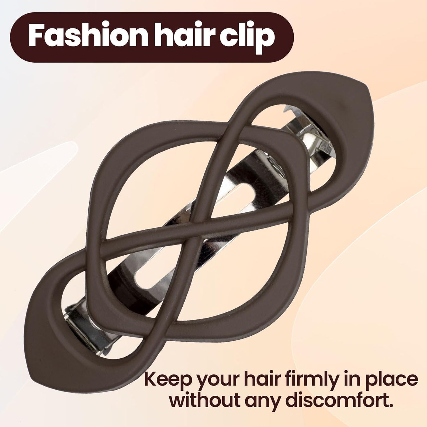 3 Pcs Vintage French Barrette Clips, Decorative Strong Hold Grip Barrette Hair Clip, No Slip Styling French Hair Accessories for Women (Black+Brown+Dark Blue)