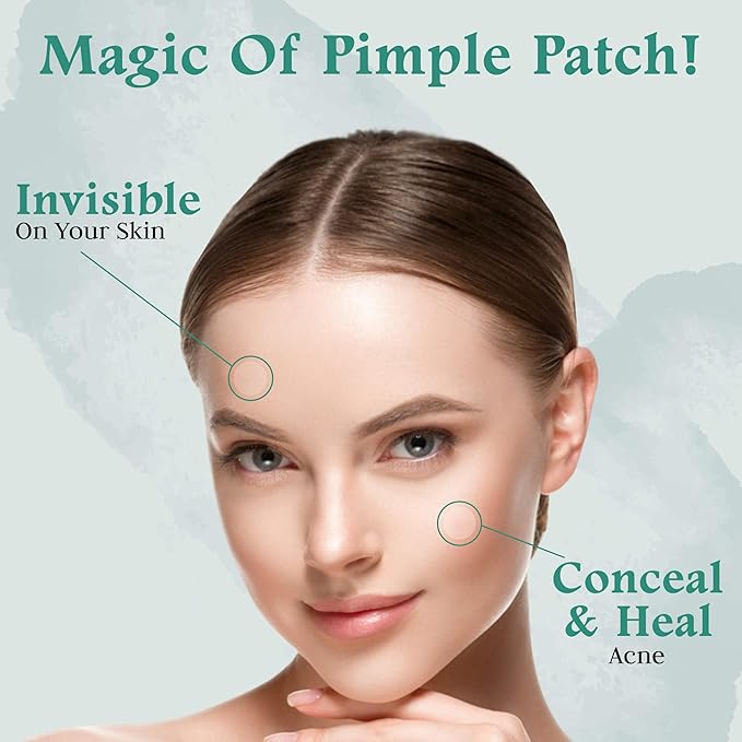 Advanced Invisible Pimple Patches For Face (72 Pack) - Hydrocolloid Patch with Tea Tree Oil - Vegan Friendly Hydrocolloid Acne Patches For Face and Skin - Pimple Patch Stickers - Acne Patch (12mm)