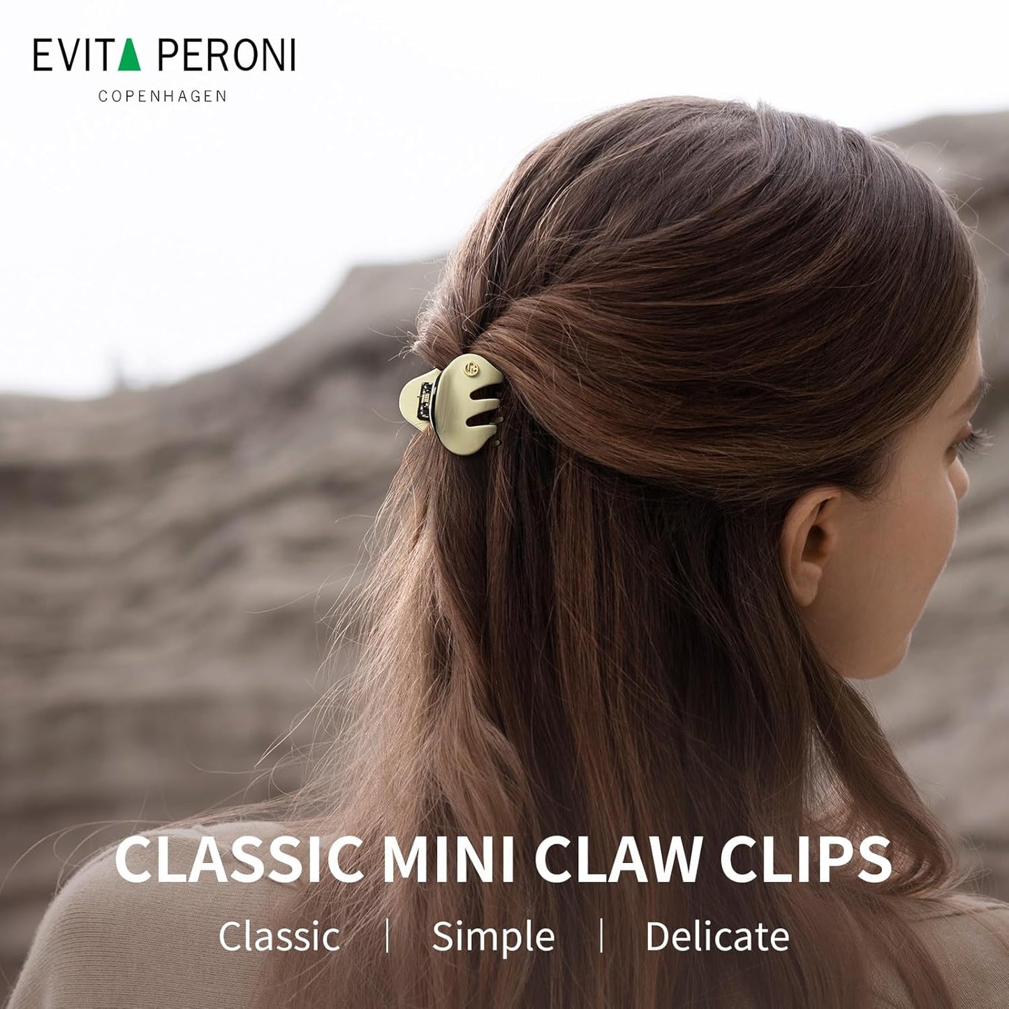EVITA PERONI Small Hair Clips, Mini Hair Clip for Hair, Little Tiny Claw Clips for Women Girls, Straw Yellow